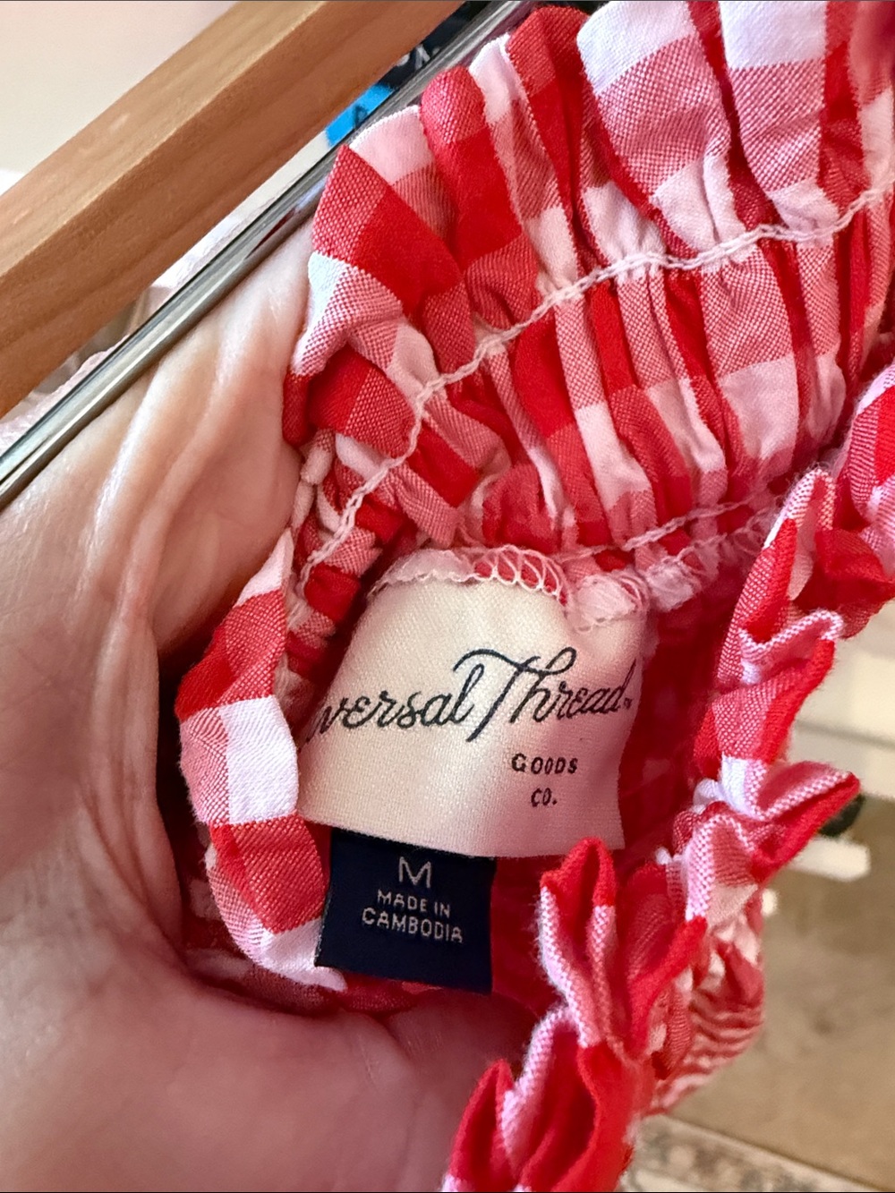 Universal Thread Red and White Gingham Maxi Skirt - Picture 2 of 9